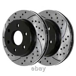 Front Rear Drilled Slotted Rotors Ceramic Pads for 2003-2005 2006 Silverado 1500