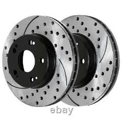 Front Rear Drilled Slotted Rotors Ceramic Pads for 2004-2006 2007 2008 Acura TSX