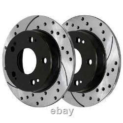 Front Rear Drilled Slotted Rotors Ceramic Pads for 2004-2006 2007 2008 Acura TSX