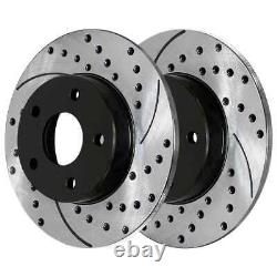 Front Rear Drilled Slotted Rotors Ceramic Pads for 2006-2010 G6 2004-2012 Malibu