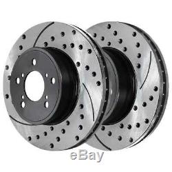 Front Rear Drilled Slotted Rotors Ceramic Pads for 2007-2012 MDX 2009-2012 Pilot