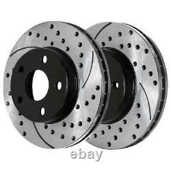 Front Rear Drilled Slotted Rotors Metallic Pads for 2004-2012 Chevrolet Malibu