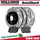 Front & Rear Drilled Slotted Rotors & Pads for 2006-2010 2011 Honda Civic 1.8L