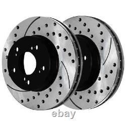Front & Rear Drilled Slotted Rotors & Pads for 2006-2010 2011 Honda Civic 1.8L