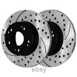 Front & Rear Drilled Slotted Rotors & Pads for 2006-2010 2011 Honda Civic 1.8L