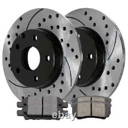 Front & Rear Drilled Slotted Rotors & Pads for Jeep Patriot Compass Chrysler 200