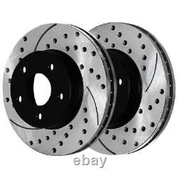 Front & Rear Drilled Slotted Rotors & Pads for Pontiac G6 2004-2012 Chevy Malibu