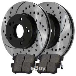 Front Rear Drilled Slotted Rotors and Ceramic Pads for 1999-2002 2003 Acura TL