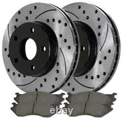 Front Rear Drilled Slotted Rotors and Ceramic Pads for 2002-2004 Dodge Ram 1500