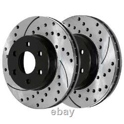 Front Rear Drilled Slotted Rotors and Ceramic Pads for 2003-2006 Ford Expedition