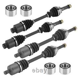 Front Rear Left and Right CV Axle shaft & Wheel Bearing Set for Polaris Sport