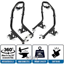 Front+Rear Lift Stand with Dolly Wheels For 2000-2006 Honda RC51 RVT1000R