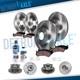 Front & Rear Rotor Ceramic Brake Pad Wheel Bearing Hub for 2002-2005 Mini Cooper