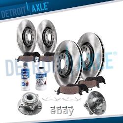 Front Rear Rotors Brake Pads Wheel Hub Bearings for 2015-2019 Volkswagen Passat