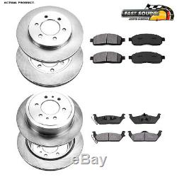 Front+Rear Rotors Metallic Pads For 2004 2005 2006 2007 2008 Ford F150 4X4 4WD