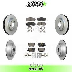 Front & Rear S-Metalic Brake Pads & Coated Rotors for 2012-2015 Honda Crosstour