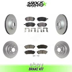 Front & Rear S-Metallic Brake Pads & Coated Rotors for 2004-2008 Subaru Forester