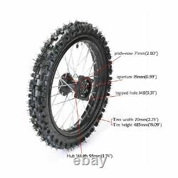 Front Rear Tire Wheel Rim 60/100-14+80/100-12 for 15mm Axle Dirt Pitpro Bike SSR