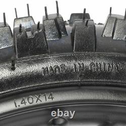 Front Rear Tire Wheel Rim 60/100-14+80/100-12 for 15mm Axle Dirt Pitpro Bike SSR