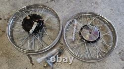 Front Rear Vintage Half Width Hub Wheel Rim Aseembly Royal Enfield Bsa 19