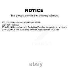 Front Rear Wheel Bearing And Hub Assembly Kit For 2018-2022 Kia Rio