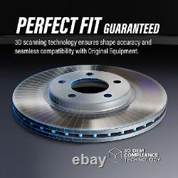Front Rear Wheel Hub Bearing Coated Disc Brake Rotor And Pads Kit (10Pc) For RWD