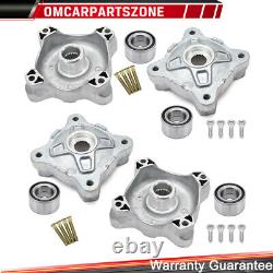 Front & Rear Wheel Hubs & Bearings & Studs Kits For Polaris RZR 800 S 800 08-14