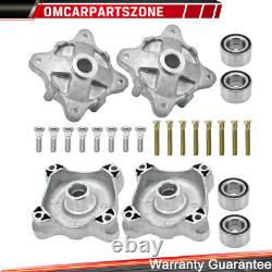 Front & Rear Wheel Hubs & Bearings & Studs Kits For Polaris RZR 800 S 800 08-14