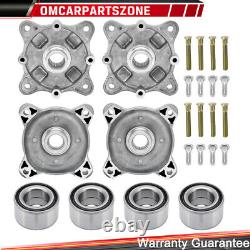 Front & Rear Wheel Hubs & Bearings & Studs Kits For Polaris RZR 800 S 800 08-14
