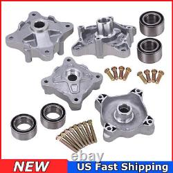 Front & Rear Wheel Hubs For Polaris RZR 800 EFI 2008-2014 WithStuds & Bearings Kit