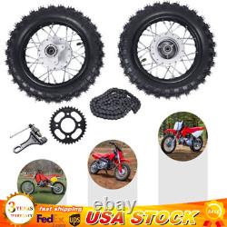 Front Rear Wheel Pair Set Fits for Honda CRF50 XR50 BBR KLX Dirt Bikes 2.50-10