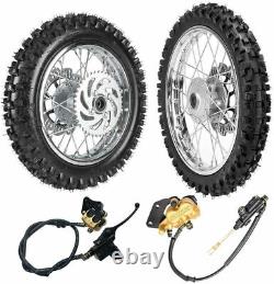 Front Rear Wheel Set 60/100-14 & 80/100-12 Tire Rim Dirt Pit Bike SSR 110CC 125