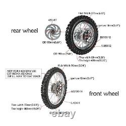Front Rear Wheel Set 60/100-14 & 80/100-12 Tire Rim Dirt Pit Bike SSR 110CC 125
