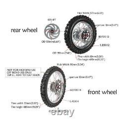 Front Rear Wheels 1.4x14 1.85x12 Rim Tires Disc Brake 12mm Axle 90cc 110cc 125cc