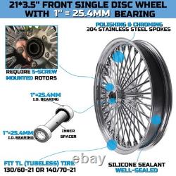 Front & Rear Wheels Combo for 2000-2007 Harley Softail Fat Spoke Wheel Chrome