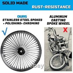 Front & Rear Wheels Combo for 2000-2007 Harley Softail Fat Spoke Wheel Chrome