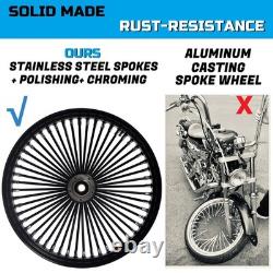 Front & Rear Wheels Combo for 2000-2007 Harley Softail Fat Spoke Wheels Black