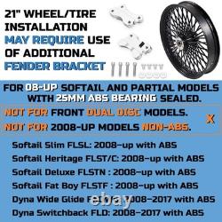 Front & Rear Wheels Combo for 2008-up Softail Fat Spoke Wheel Black, ABS