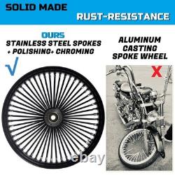 Front & Rear Wheels Combo for 2008-up Softail Fat Spoke Wheel Black, ABS