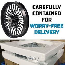 Front & Rear Wheels Combo for 2008-up Softail Fat Spoke Wheel Black, ABS