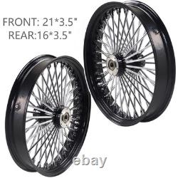 Front & Rear Wheels Combo for 2008-up Softail Fat Spoke Wheel Black & Chrome