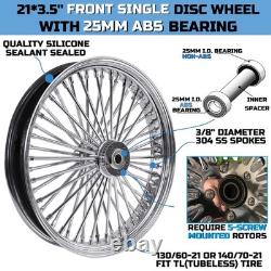 Front & Rear Wheels Combo for 2008-up Softail Fat Spoke Wheel Chrome, With ABS