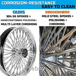 Front & Rear Wheels Combo for 2008-up Softail Fat Spoke Wheel Chrome, With ABS