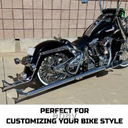 Front & Rear Wheels Combo for 2008-up Softail Fat Spoke Wheels Black and Chrome