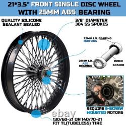 Front & Rear Wheels Combo for 2008-up Softail Fat Spoke Wheels Black and Chrome