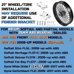 Front & Rear Wheels Combo for 2008-up Softail Fat Spoke Wheels Black and Chrome