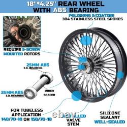 Front & Rear Wheels Combo for 2008-up Softail Fat Spoke Wheels Black and Chrome