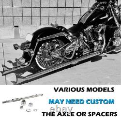 Front & Rear Wheels Combo for 2008-up Softail Fat Spoke Wheels Black and Chrome