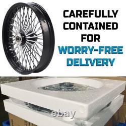 Front & Rear Wheels Combo for 2008-up Softail Fat Spoke Wheels Black and Chrome