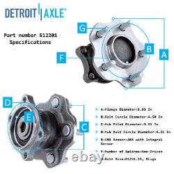 Front Wheel Bearing & Rear Hub Assembly for 2002 2006 Nissan Altima V6 withABS